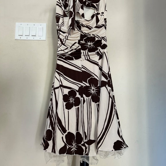 Fit & Flare Neck Tieup Crossover Collar Stretchy Dress - Picture 6 of 11